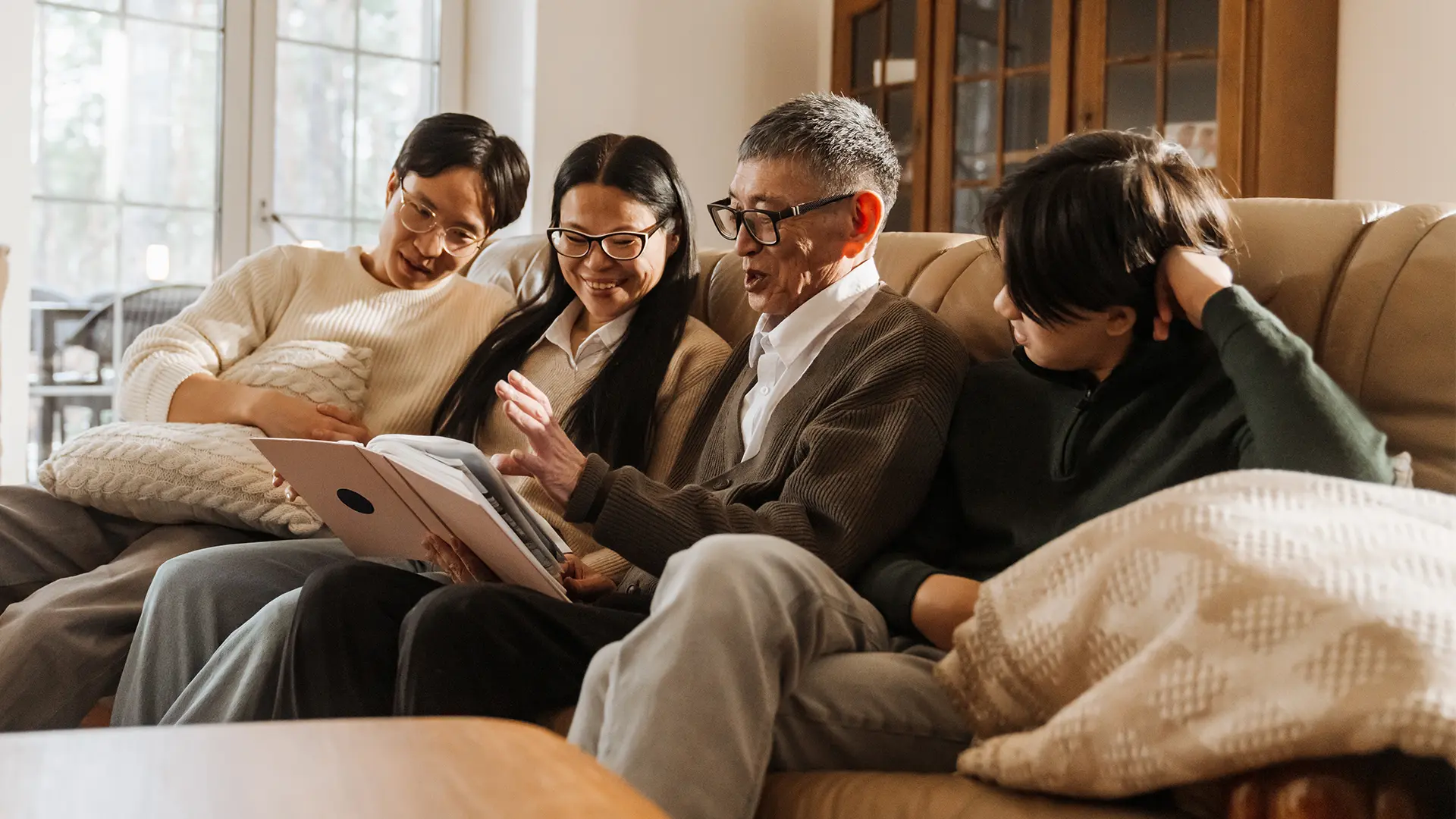 Happy Korean Family Banking
